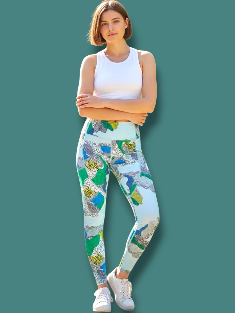 EUC Maaji Abstract Bird-Line Print Leggings. Size Small - Picture 2 of 11